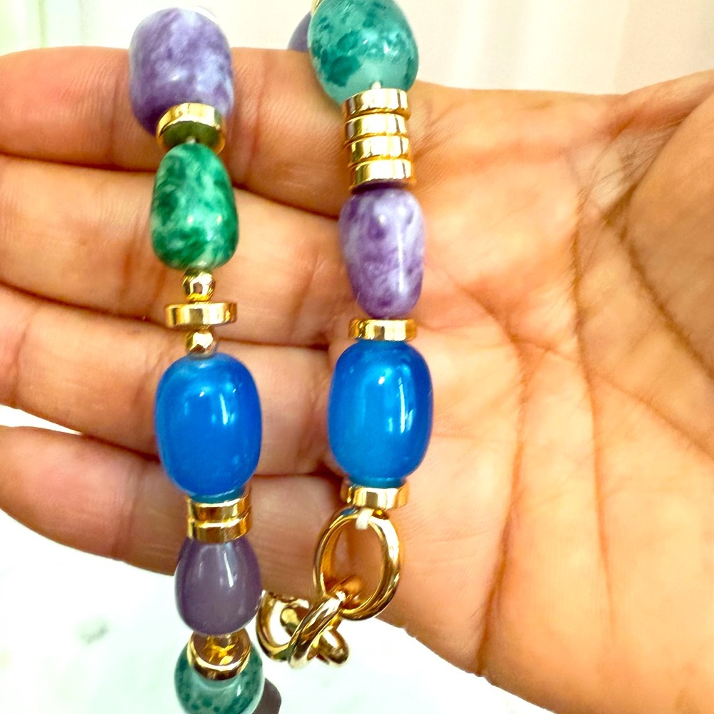 New Style & Co Gold-Tone 2-Pc. Multicolor Bead Stretch Bracelet Set - Picture 2 of 8